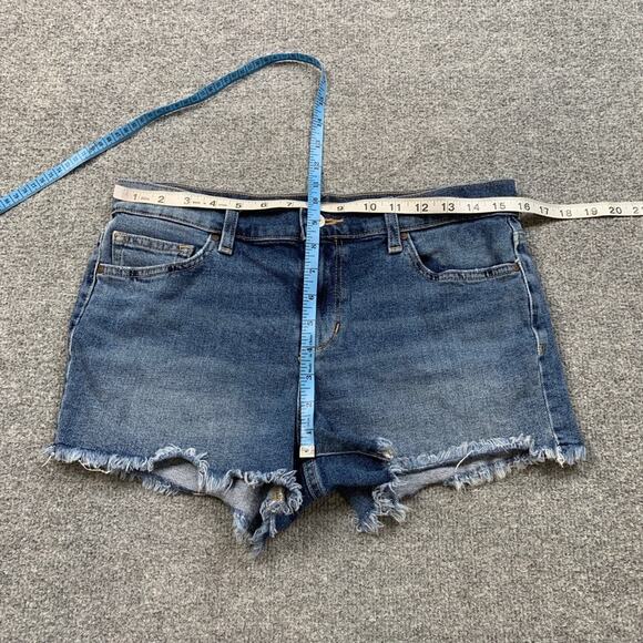 Joes Jeans Shorts Womens 29 Blue Denim Raw Hem Stretch Micro Zip Fly Stretch - Picture 3 of 10